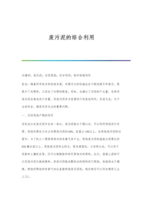 废污泥的综合利用.docx