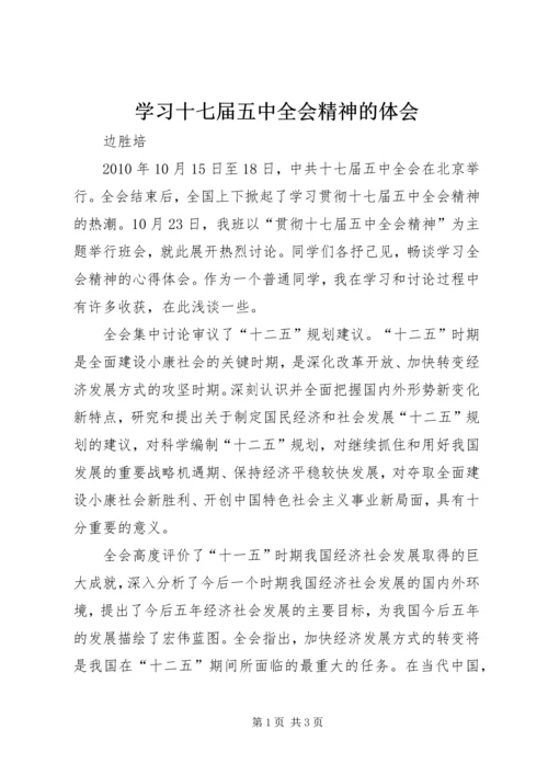 学习十七届五中全会精神的体会.docx