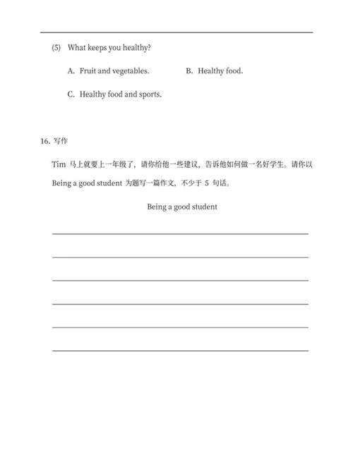 江苏徐州实验小学六下期中英语试卷word模板