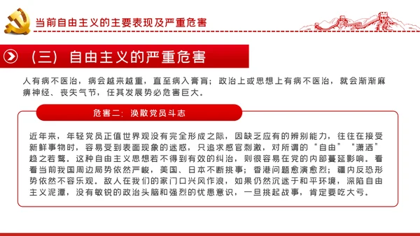 对党忠诚强化政治纪律反对自由主义ppt模板