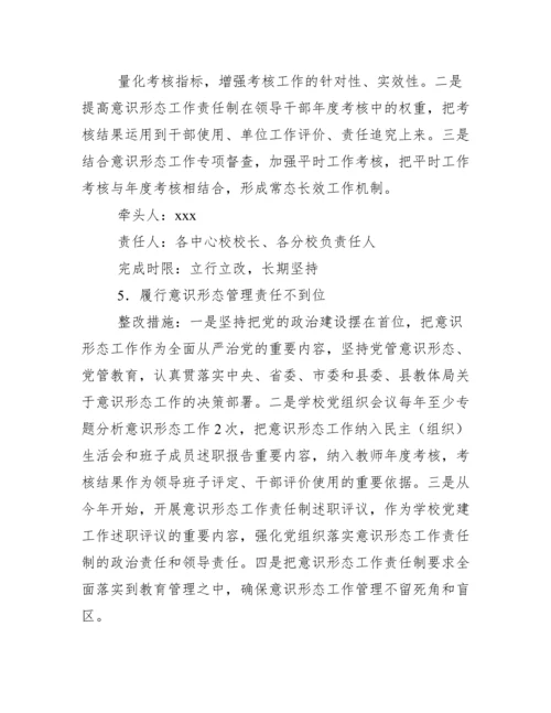 学校有关对中央意识形态工作贡任制巡视检查反馈意见整改工作方案.docx
