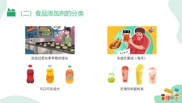 绿色插画食品添加剂PPT课件健康饮食