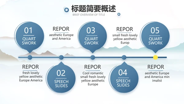 蓝色中国风春天春季旅游电子相册PPT
