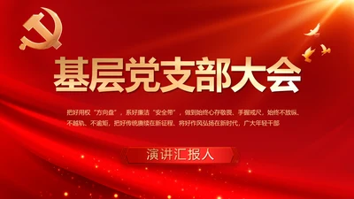 党支部党支部大会年终工作总结PPT