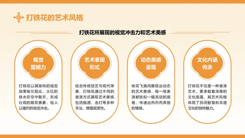 黄色中国风打铁花非遗文化介绍PPT模板
