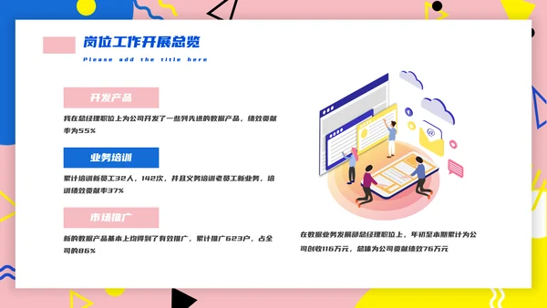 孟菲斯风格互联网行业述职PPT模板