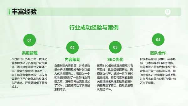 绿色简约风新媒体运营岗位竞聘PPT模板