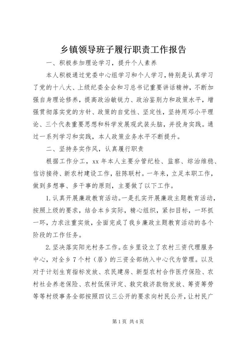 乡镇领导班子履行职责工作报告.docx