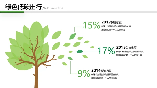 绿色低碳环保绿色出行有氧运动骑行PPT