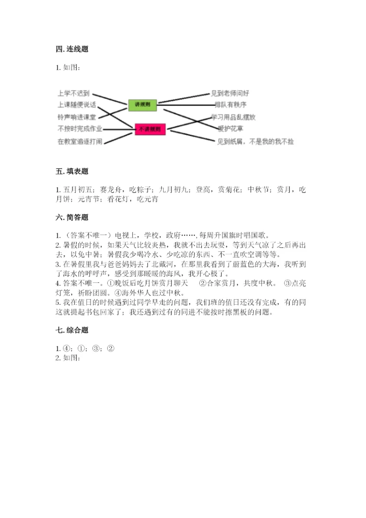 部编版二年级上册道德与法治期中测试卷及完整答案（网校专用）.docx