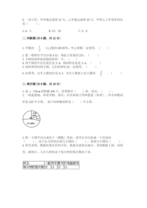 小学六年级上册数学期末测试卷附参考答案【典型题】.docx