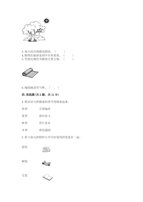 教科版小学二年级上册科学期末测试卷【基础题】.docx