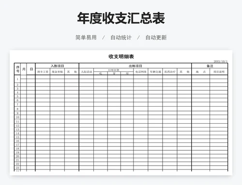 年度收支汇总表