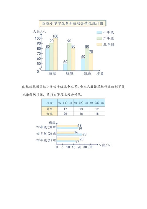 《第八单元复习》（教案）人教版四年级数学下册
