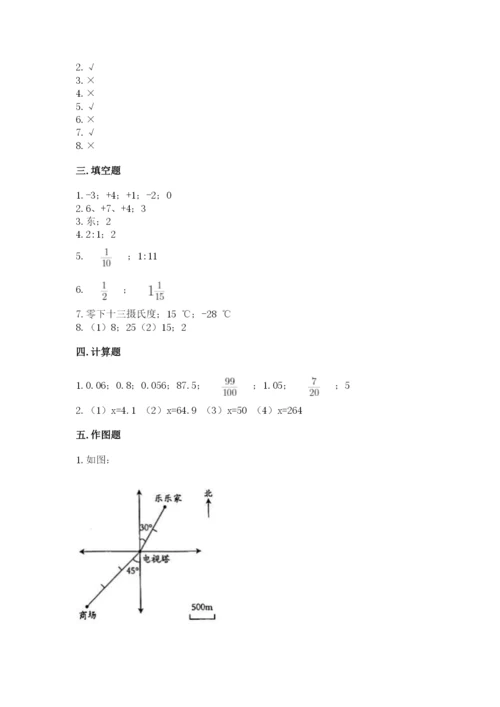 北师大版六年级下册数学 期末检测卷及完整答案【网校专用】.docx