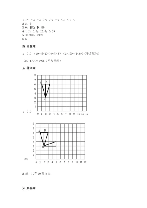 人教版数学五年级下册期末测试卷带答案（轻巧夺冠）.docx