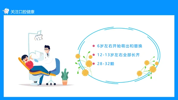关注口腔健康，口腔卫生保健知识讲座PPT模板