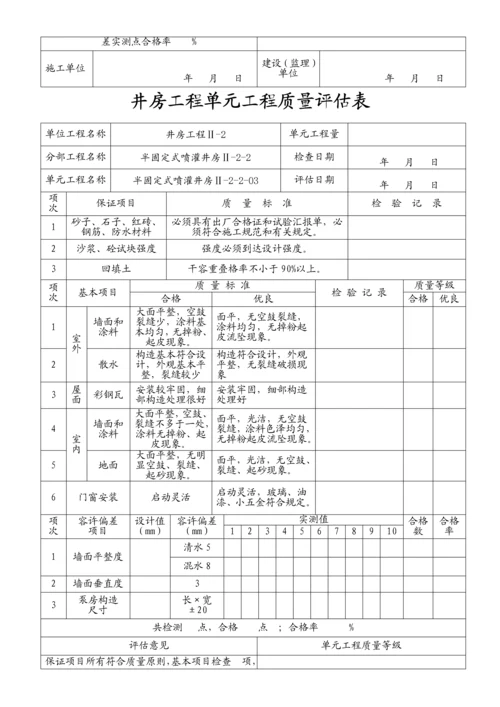 井房单元工程质量评定表(半固定式).docx