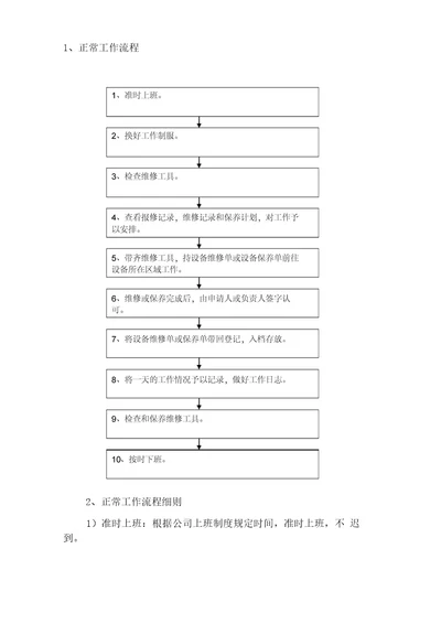 维修工工作流程