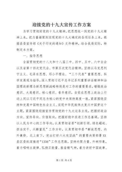 迎接党的十九大宣传工作方案.docx