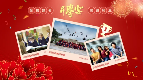 谢师宴升学金榜题命宴学生感恩通用PPT模板