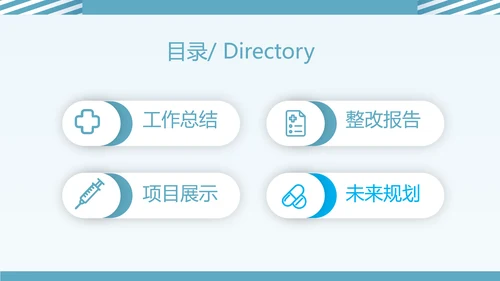 蓝色医务安全防护工作总结汇报动态PPT模板