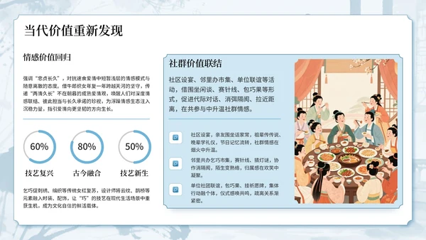 蓝色中国风古韵今风浪漫传承七夕文化知识讲座PPT模板