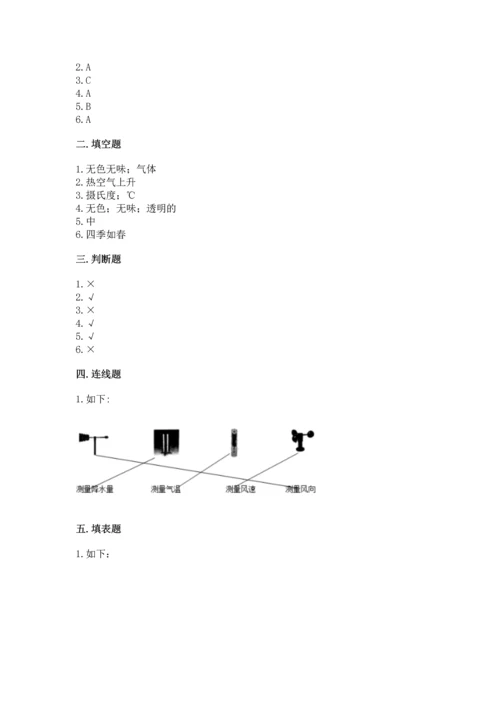 教科版三年级上册科学期末测试卷带答案（实用）.docx