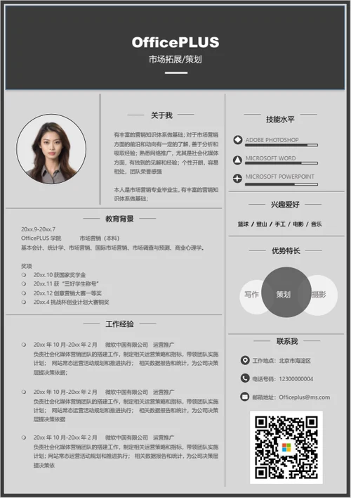 医护重点突出简历模板