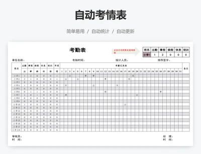 自动考情表