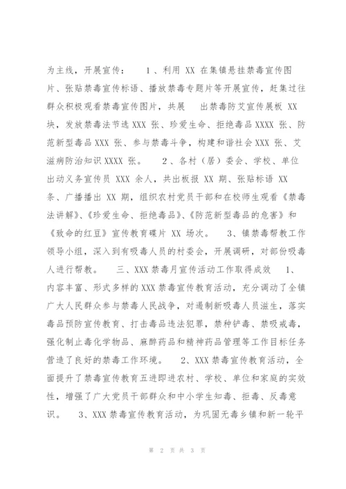 镇禁毒宣传活动月工作总结.docx