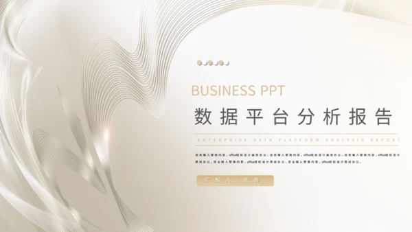 数据平台分析报告通用PPT商业计划书
