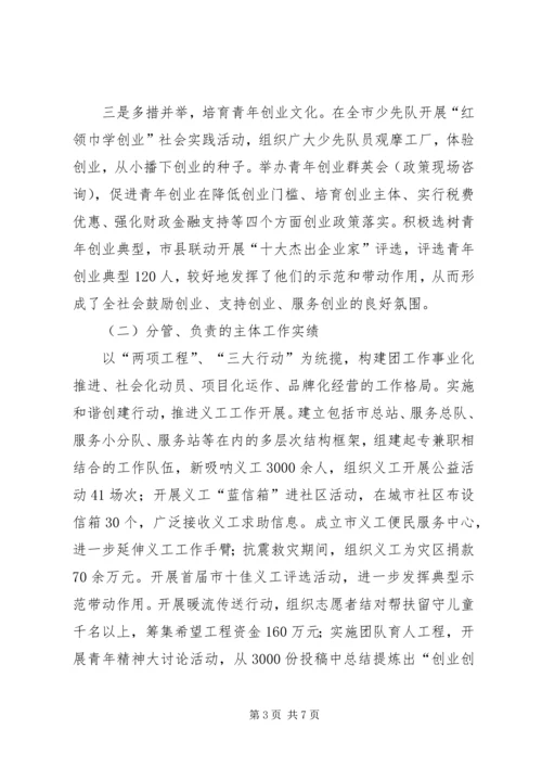 团市委书记全年工作汇报.docx