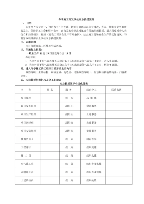 冬季施工突发事故应急救援预案(2011年).docx