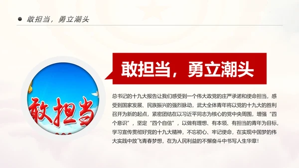 中国共青团学习十九大精神做合格团员PPT