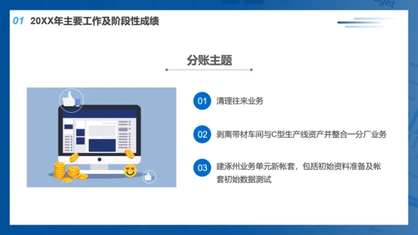 蓝色财务部工作总结通用PPT模板