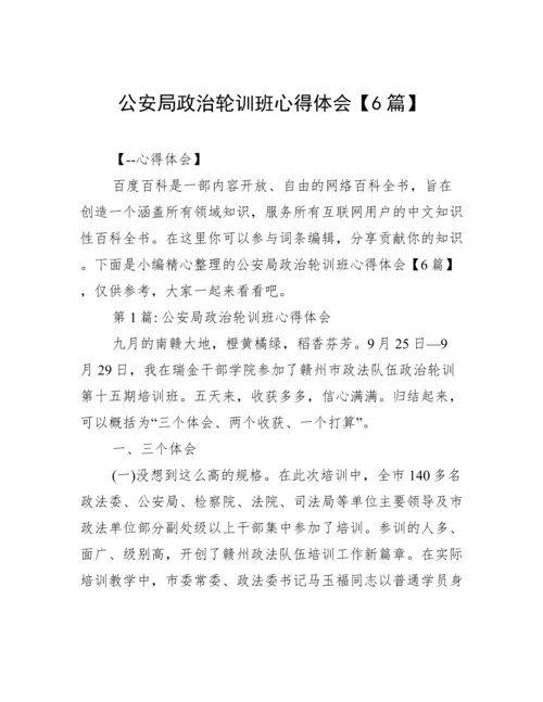 公安局政治轮训班心得体会【6篇】.docx