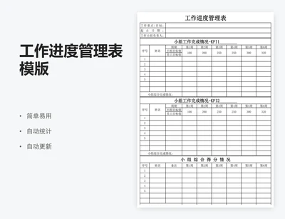 工作进度管理表模版