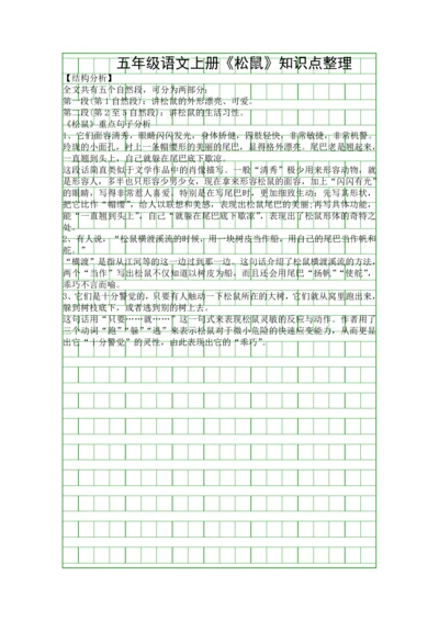 五年级语文上册松鼠知识点整理.docx