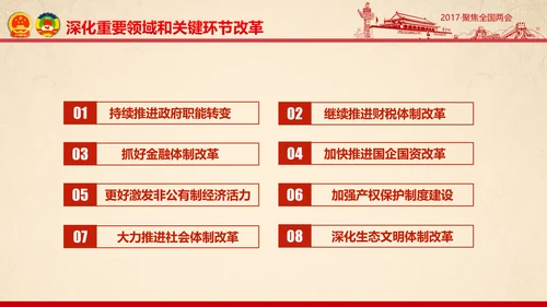 彩墨党政大气聚焦两会精神学习教育PPT