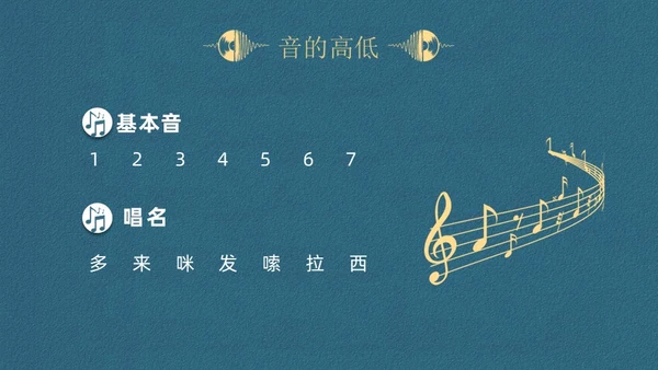 蓝色简约认识简谱说课课件PPT模板