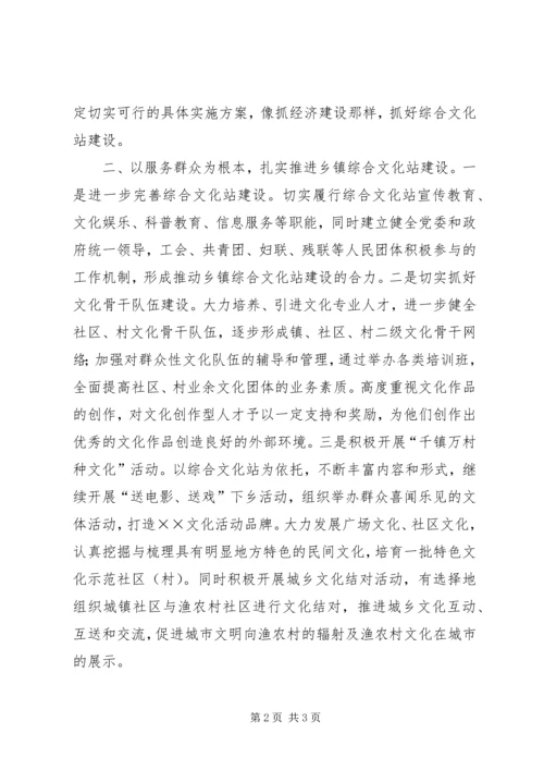 县乡镇综合文化站建设工作会议上发言.docx