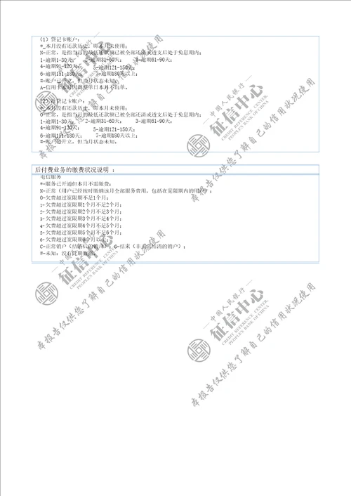 最新版个人征信报告模板2020年word版可编辑带水印