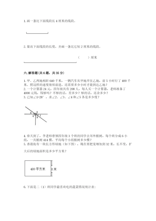 人教版四年级上册数学 期末测试卷【达标题】.docx