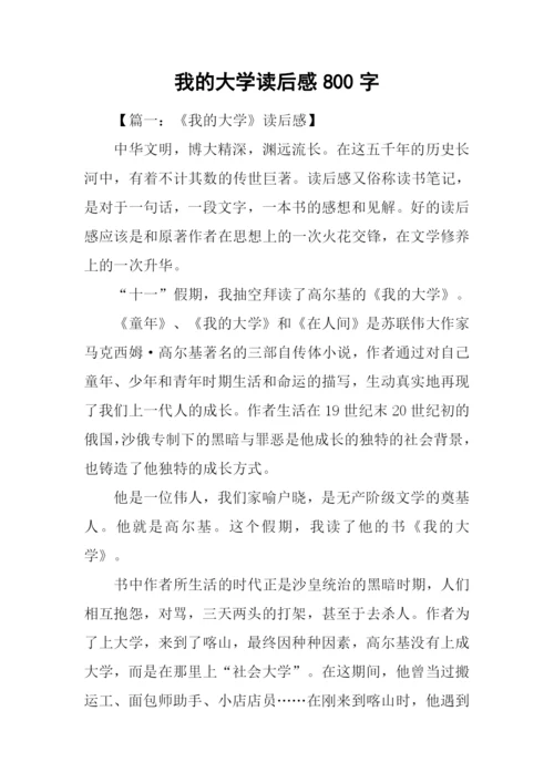 我的大学读后感800字.docx