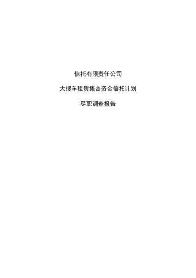 大搜车租赁集合资金信托计划尽职调查报告.docx