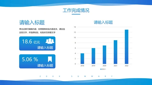 3D立体图表高级几何年终工作总结PPT模板