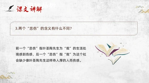 棕色插画初中语文七年级下册PPT课件叶圣陶先生二三事PPT初中语文七年级下册课件