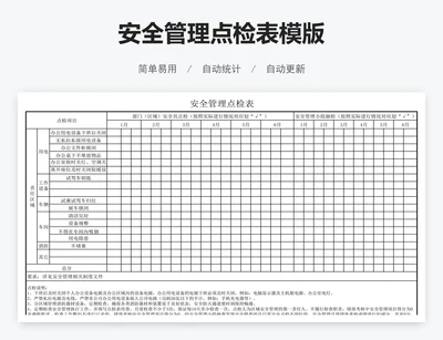 安全管理点检表模版