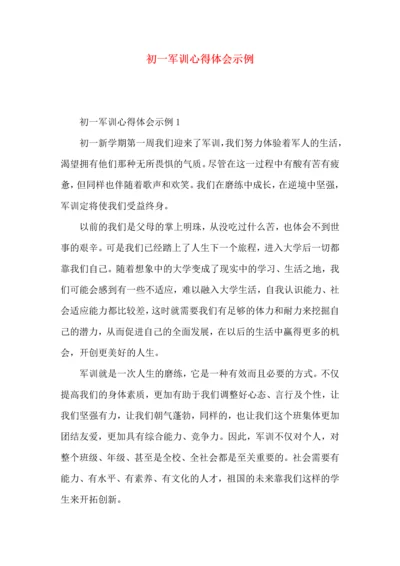 初一军训心得体会示例.docx